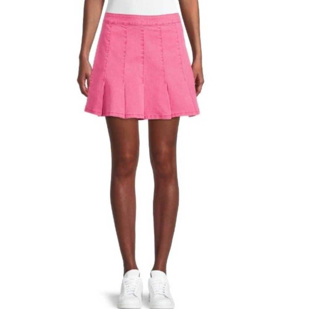 No Boundaries Juniors' Denim Pleated Skirt